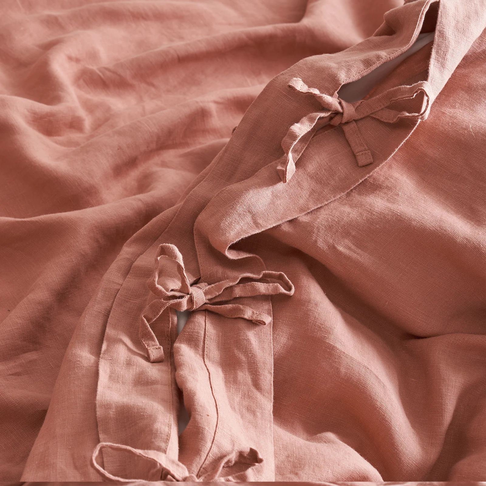 French Flax Linen Quilt Cover in Rosa - Image 6