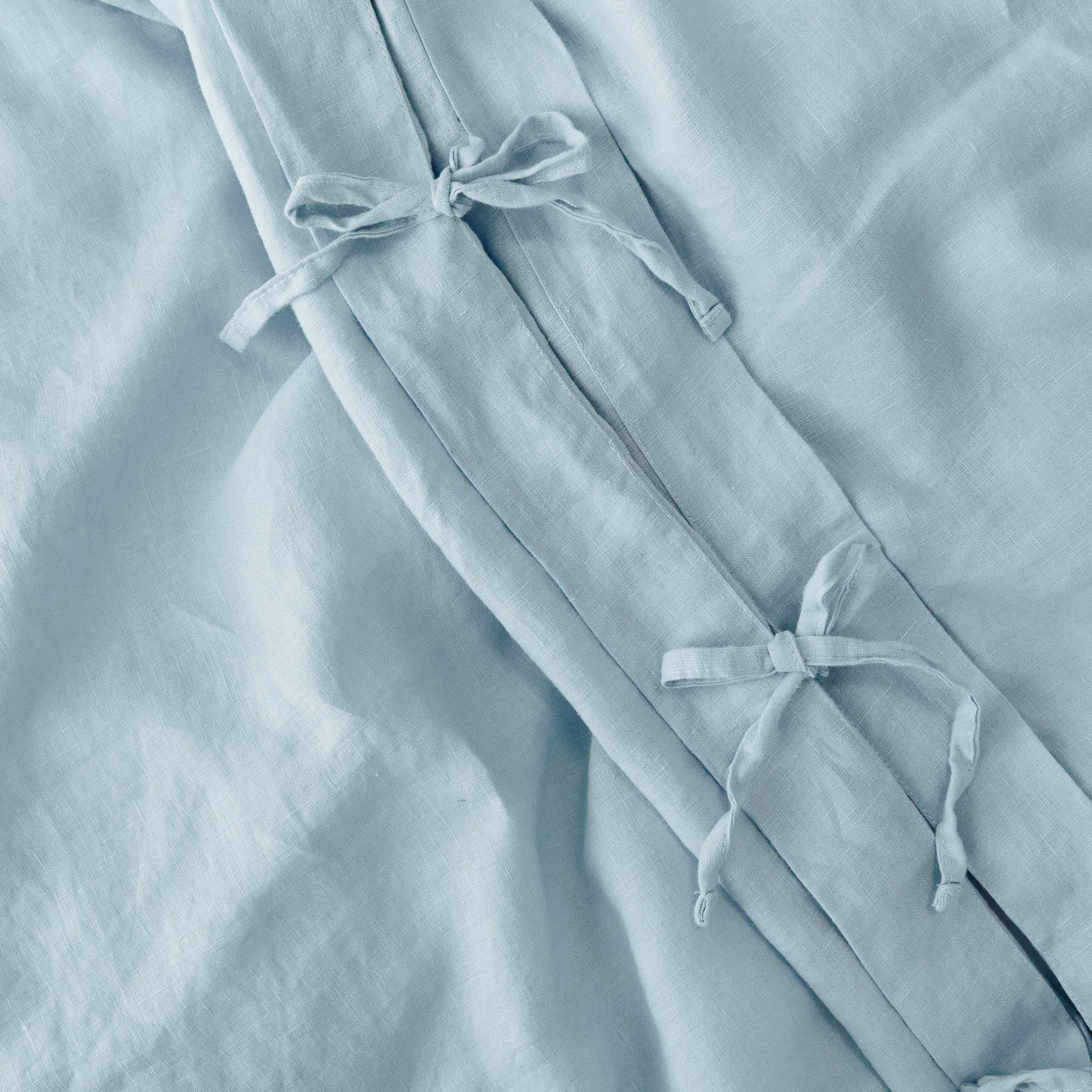 French Flax Linen Quilt Cover in Sky Blue - Image 7