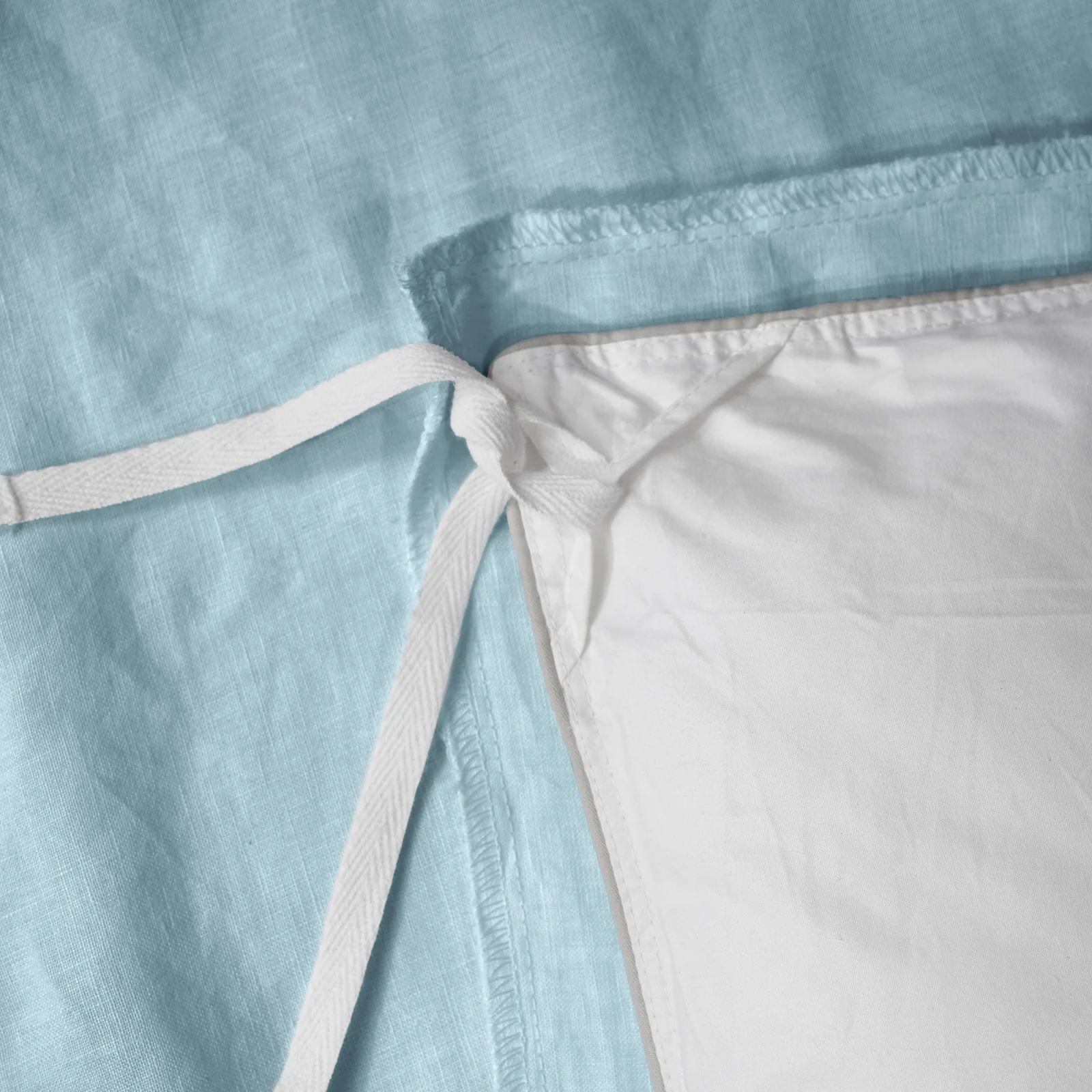 French Flax Linen Quilt Cover in Sky Blue - Image 14