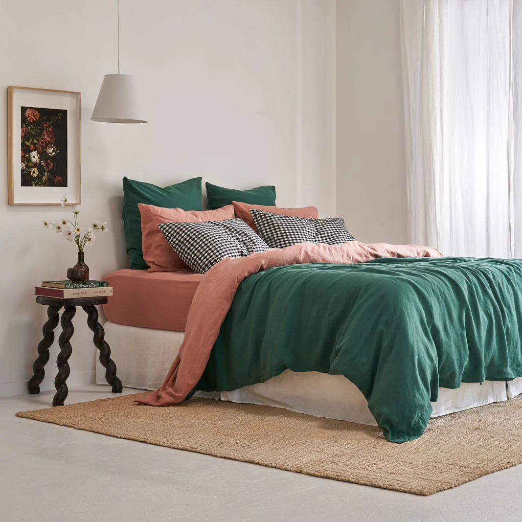French Flax Linen Sheet Set in Rosa - Image 10
